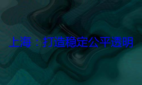 稳定公平透明的营商环上海打造境